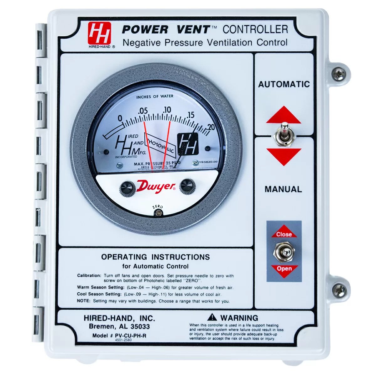 Hired Hand® Photohelic Power Vent Control