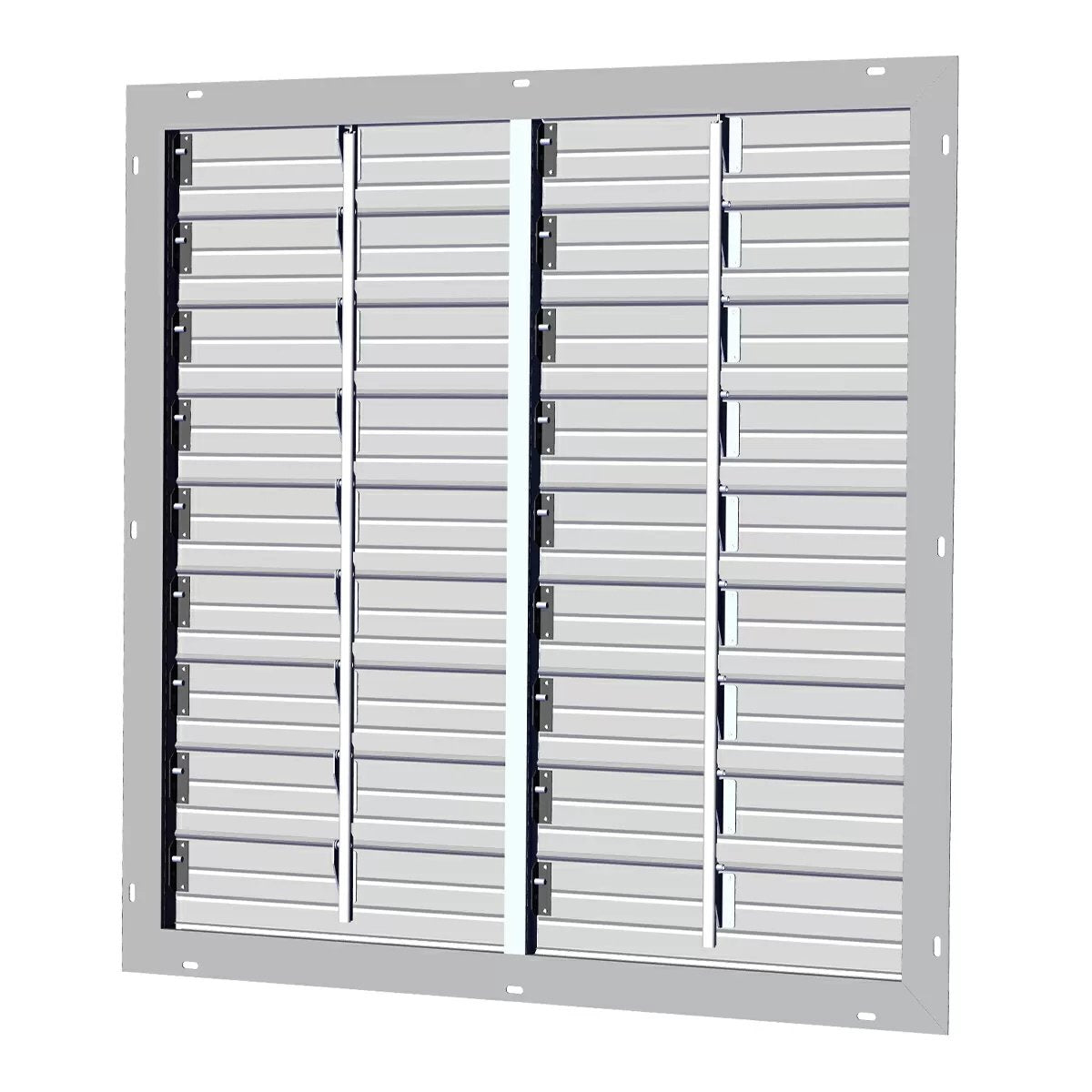 J&D Manufacturing Aluminum Intake Shutter Only  Double Panel