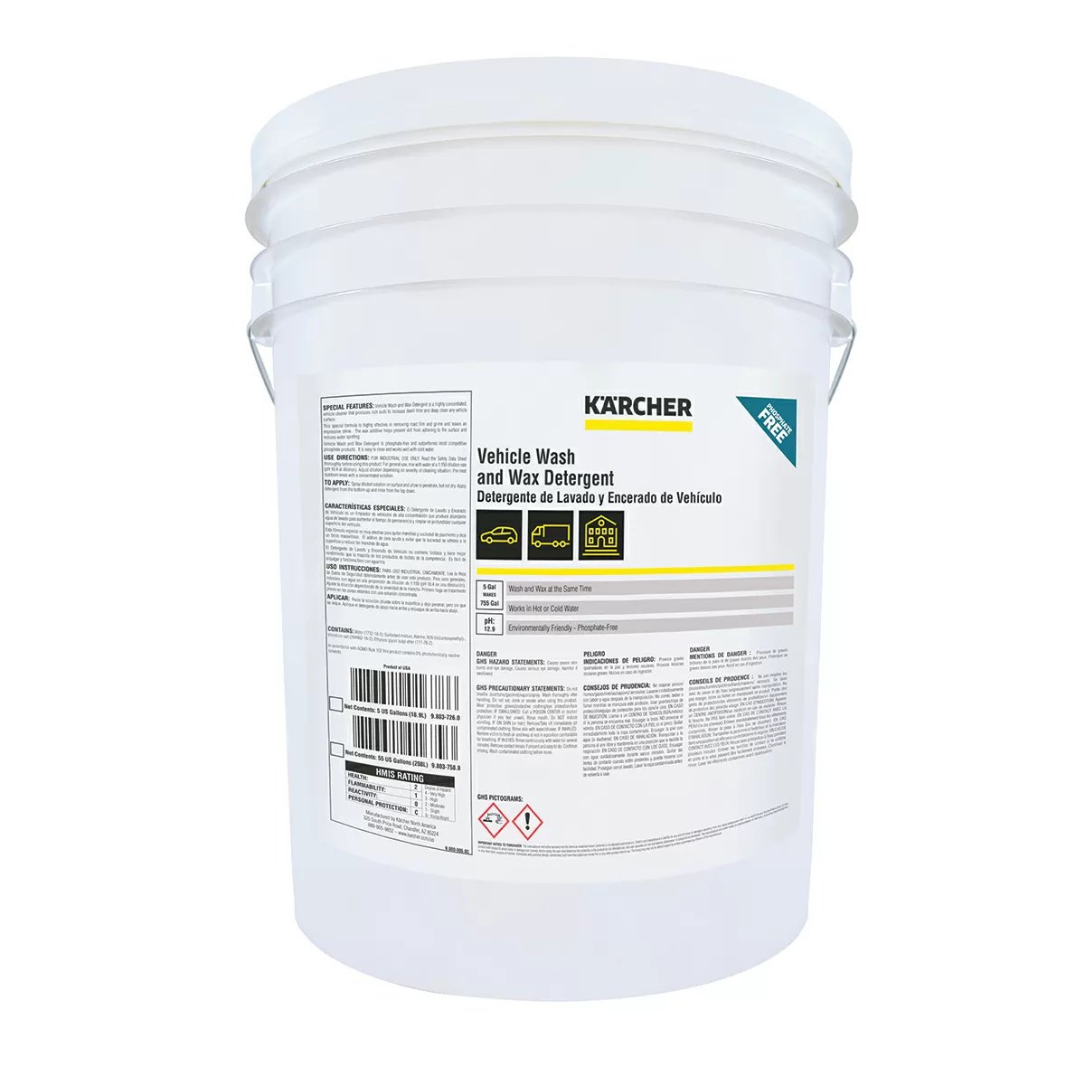 Karcher Vehicle Wash & Wax Detergent - 5 Gallons