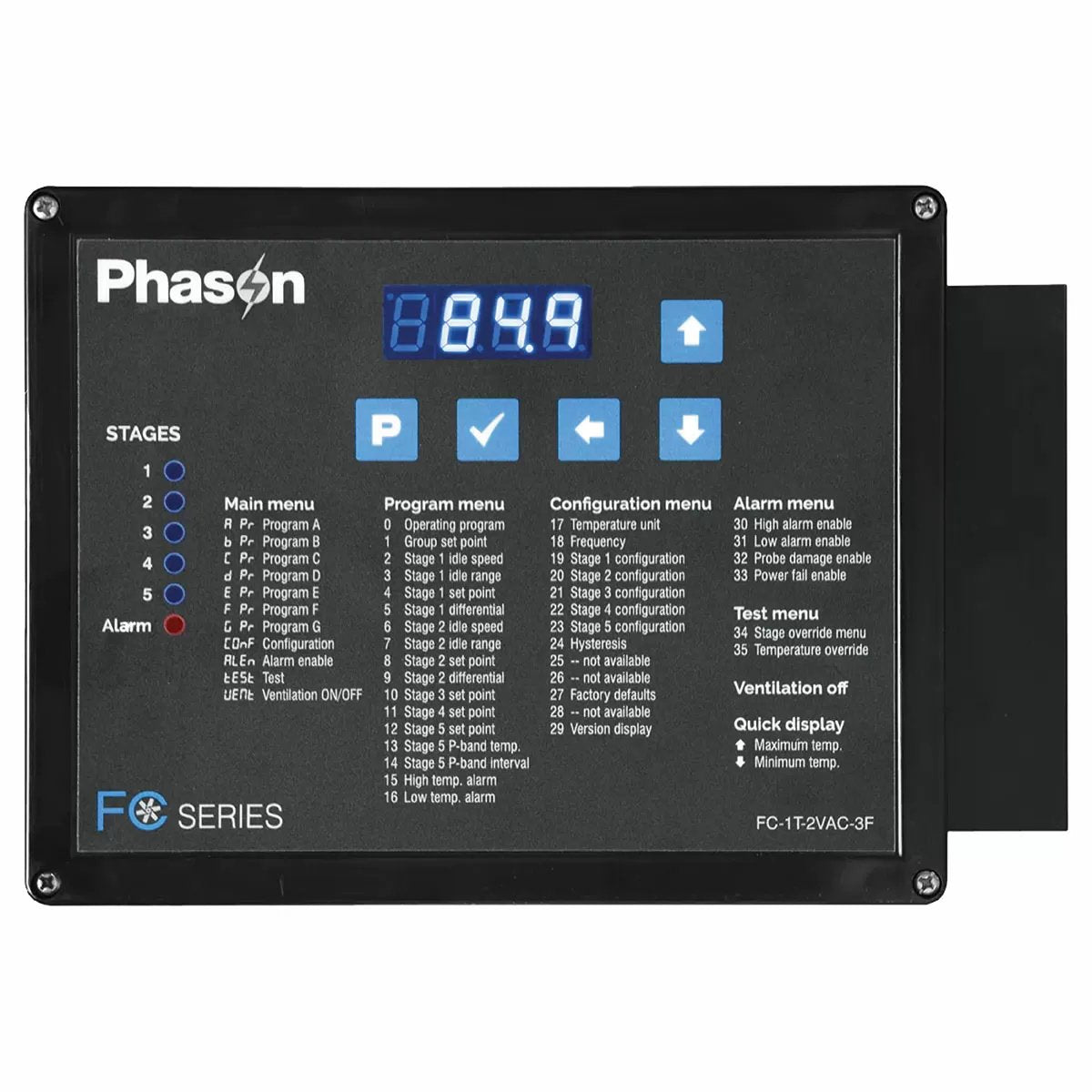 Phason Staged Environment Controller for Fans & Heaters - FC-1T-2VAC-3F