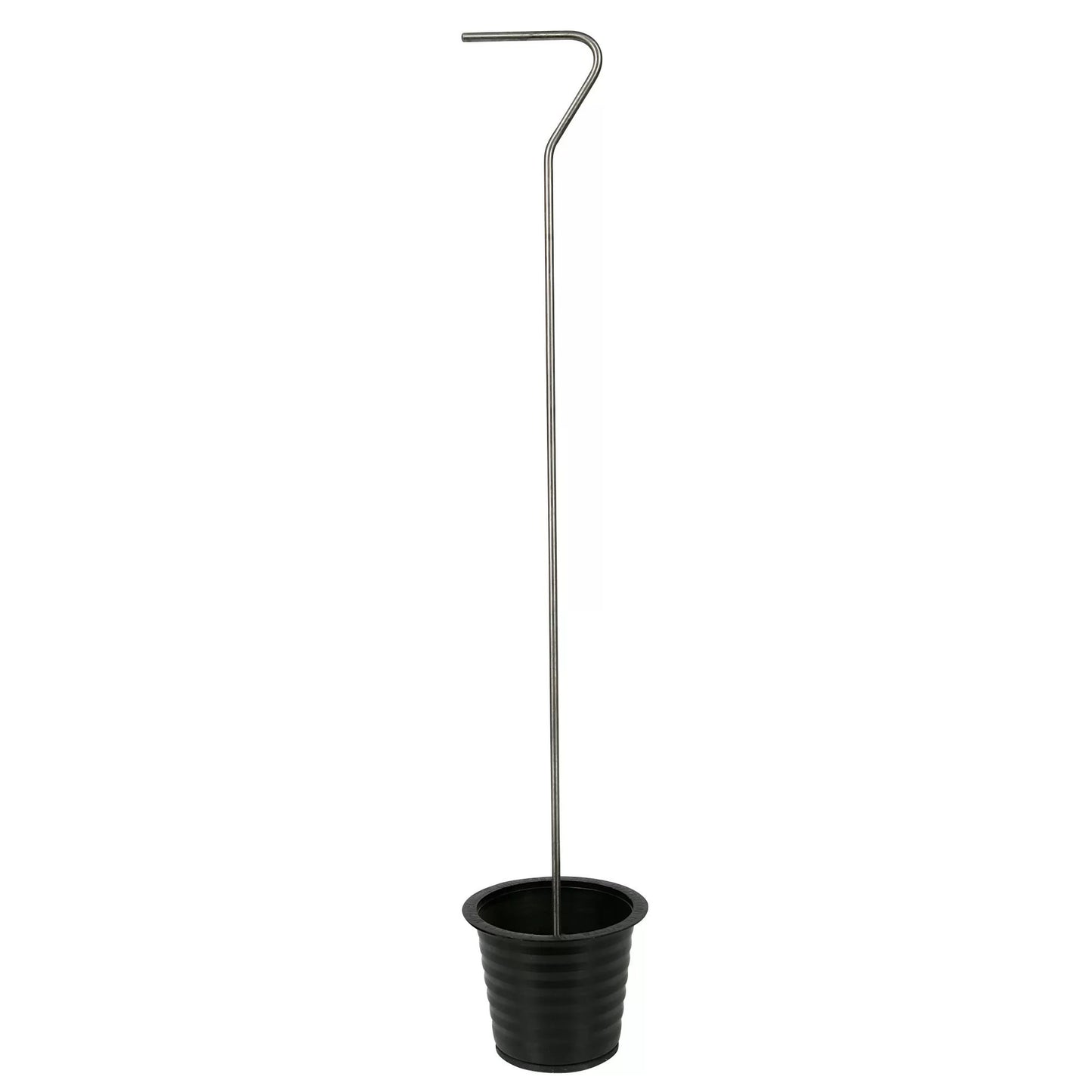 Cup-Style Black Gutter Plug With Stainless Steel Handle - 4"