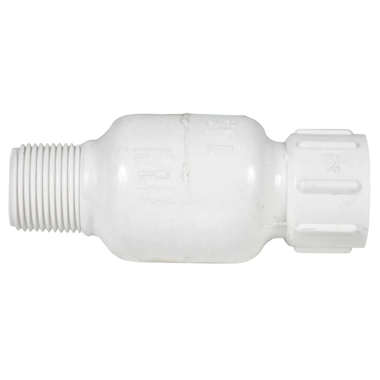 PVC Check Valve 3/4" FPT x MPT