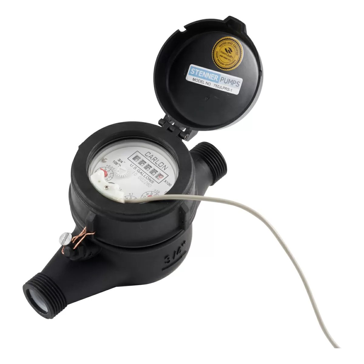 Stenner Plastic Water Meter - 3/4" - 1-Pulse/Gallon