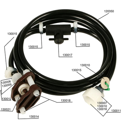 6' Plumbing Kit with InLine Shut Off & Black Hose Parts