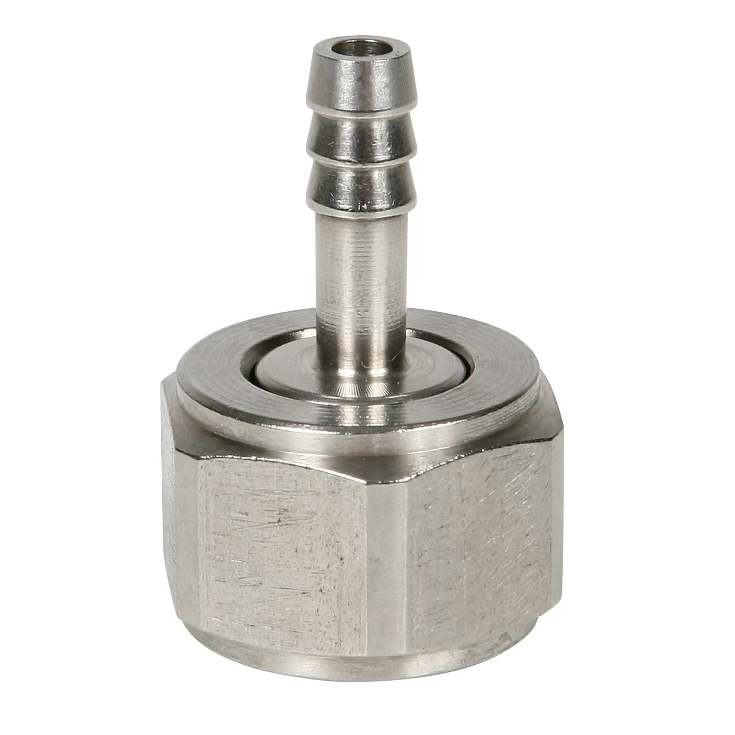 1/2" Stainless Steel FMT Adapter x 1/4" Barb & Washer