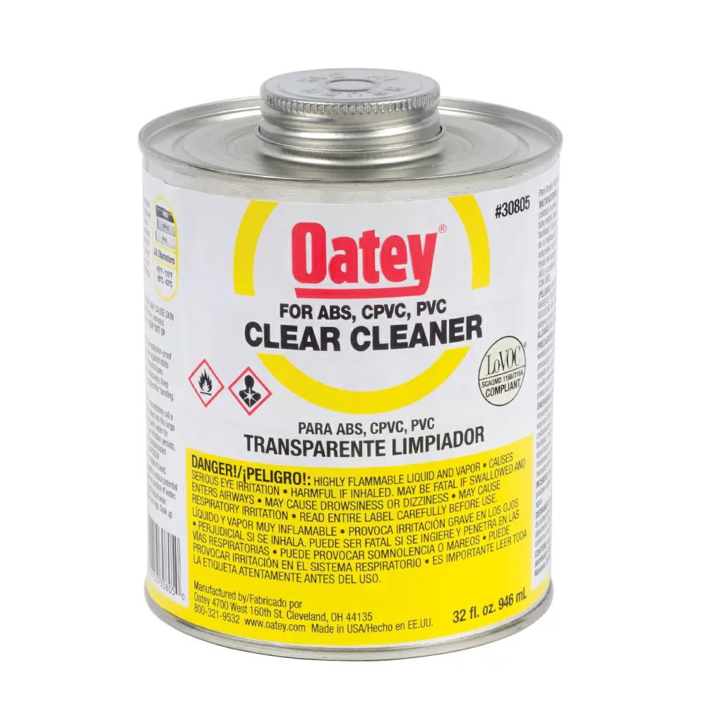 Oatey® Clear PVC Cleaner - 32 oz.