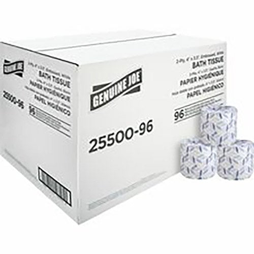 Genuine Joe Embossed Bath Tissue - 96 Rolls/Case