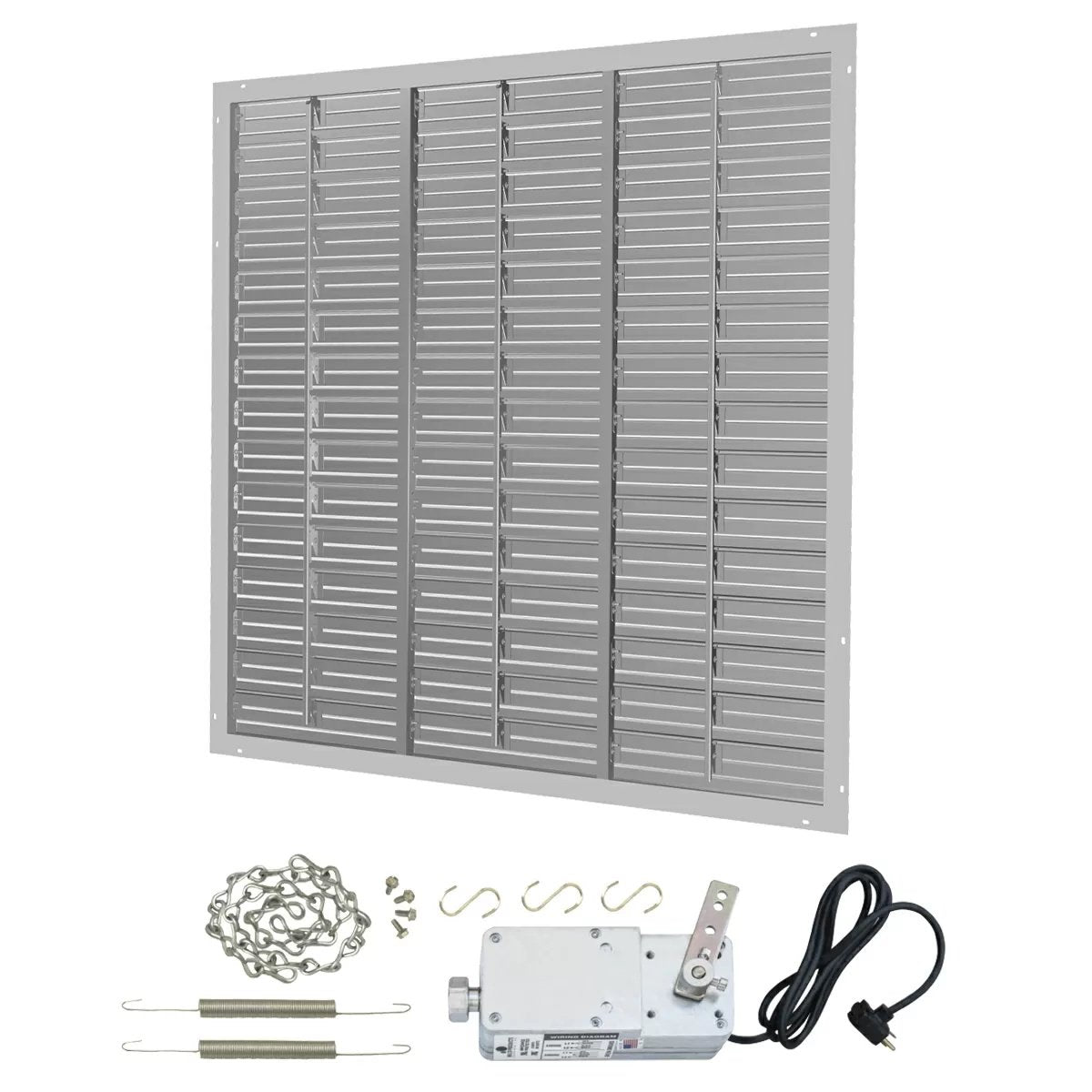 J&D Manufacturing Aluminum Intake Power Shutter with Motorized Kit & Cord - 75"