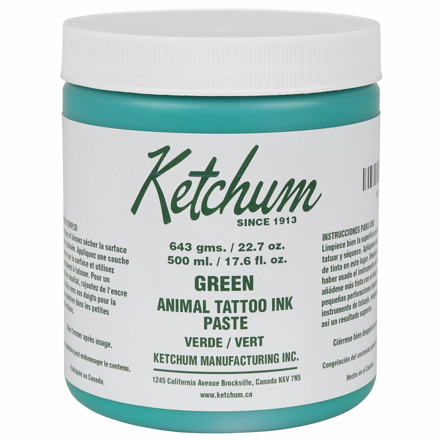 Ketchum Green Animal Tattoo Ink Paste - 22.7 oz