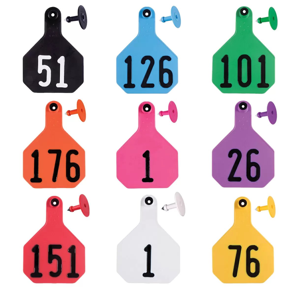 Y-Tex® 4-Star Large Cattle Ear Tags - Numbered 25/Bag