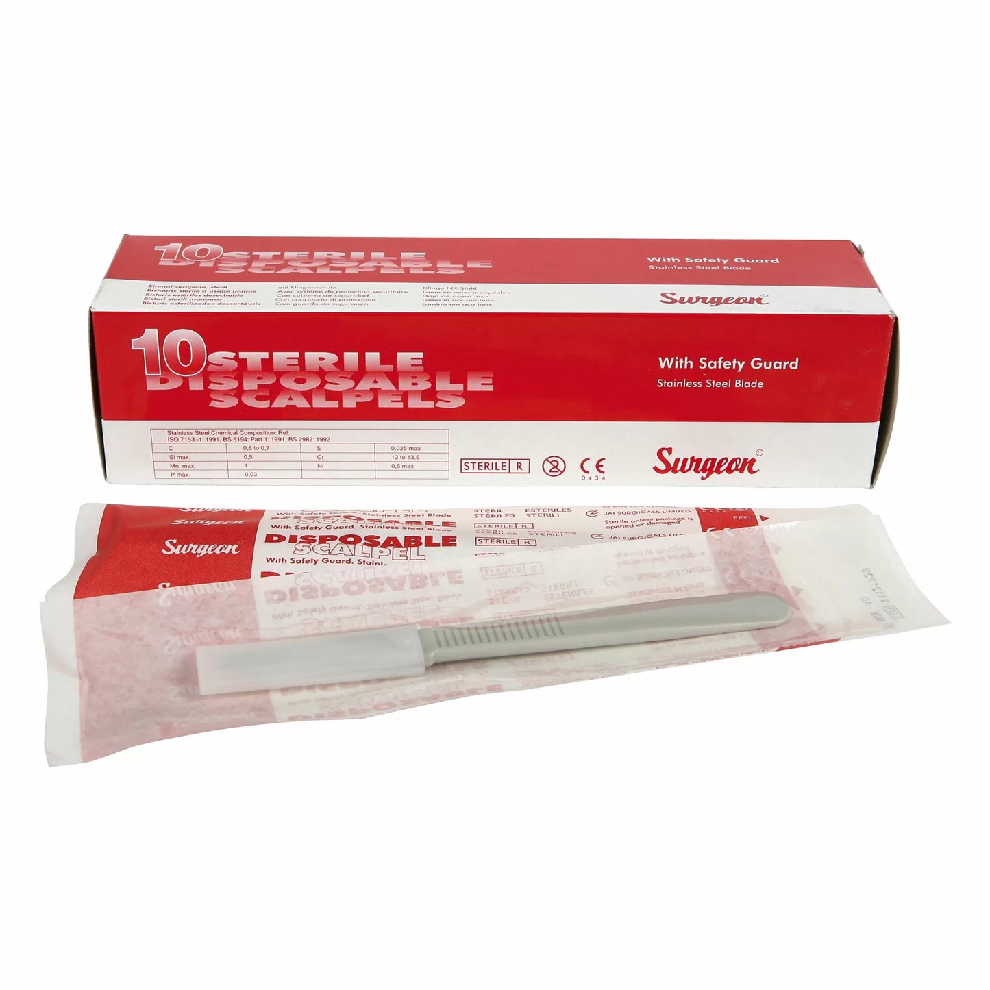 Sterile Disposable Scalpel - #10 Curve Blade Kit -10/Box