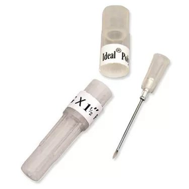 Ideal® Poly Hub Disposable 16ga x 1 1/2" Hypodermic Needles - 100/Box