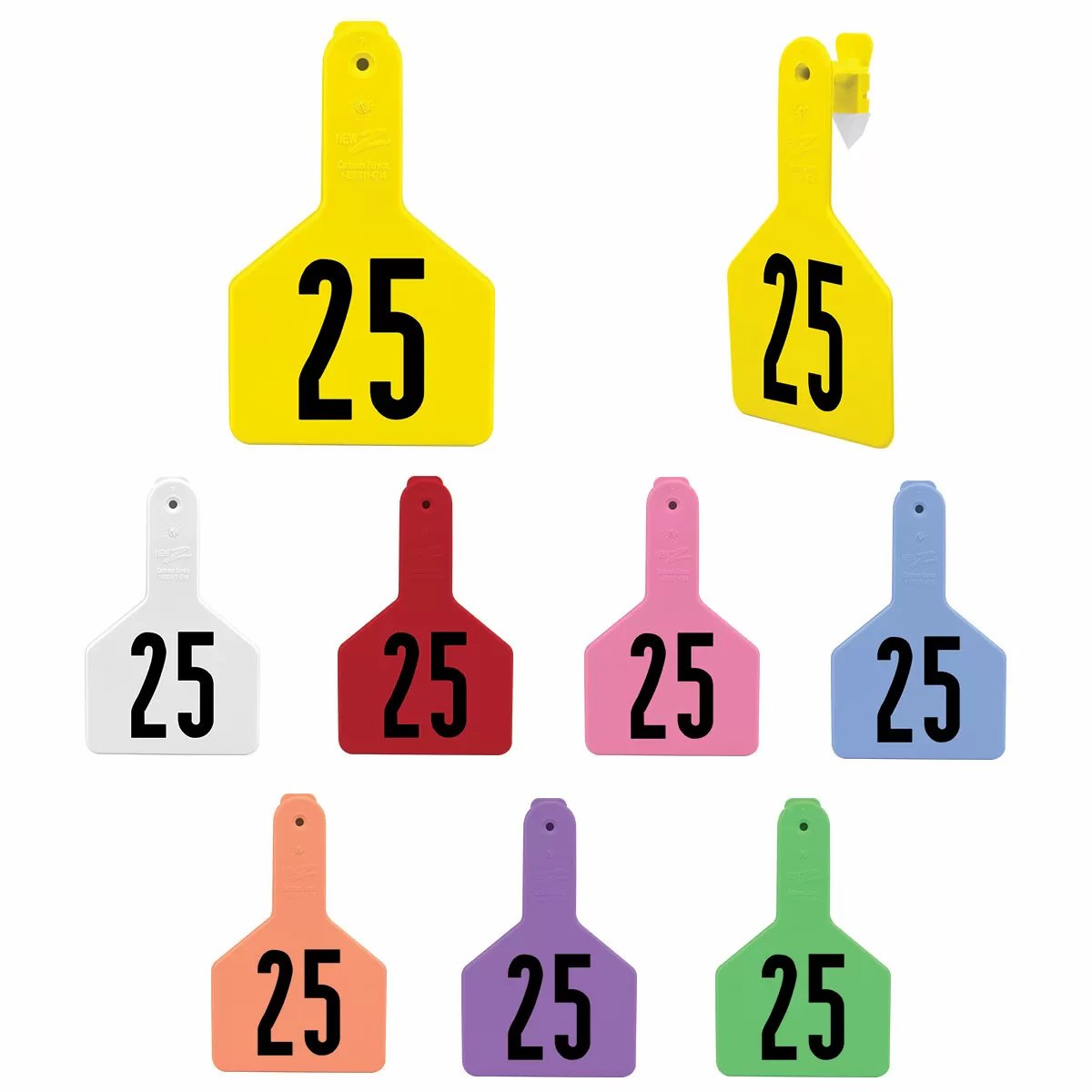 Z Tags® Numbered Long-Neck Calf Ear Tag - No-Snag Tags® - 25/Bag