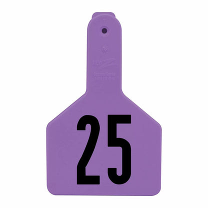 Z Tags® Numbered Long-Neck Calf Ear Tag - No-Snag Tags® - 25/Bag