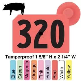 Allflex® Integra™ Tamperproof™ Hog Male Numbered Ear Tags - 25/Bag