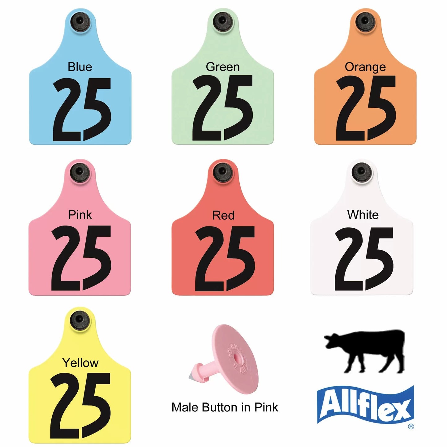 Allflex® Global Maxi Tamperproof™ Beef & Dairy Ear Tag (Numbered) - 25/Bag