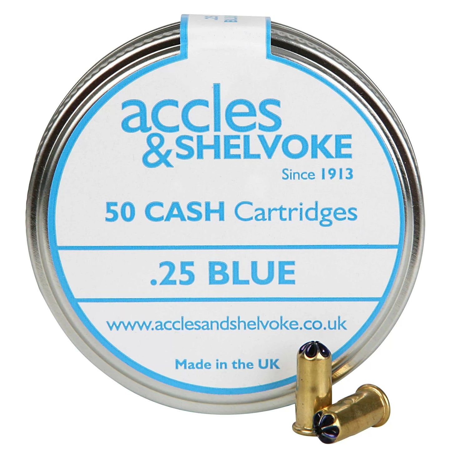 Accles & Shelvoke CASH® .25 Caliber Blue 3 Grain Cartridges - 50/Tin