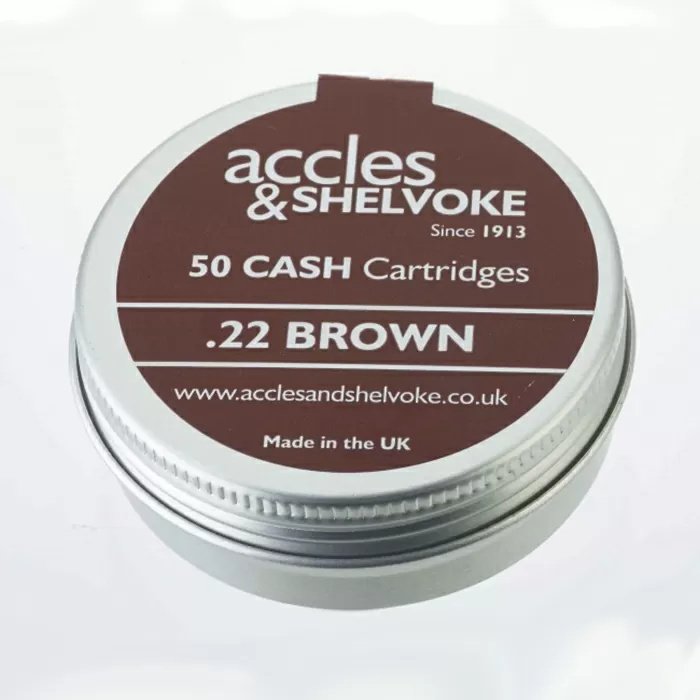 Accles & Shelvoke .22 Caliber Brown 1 Grain Cartridges - 50/Tin