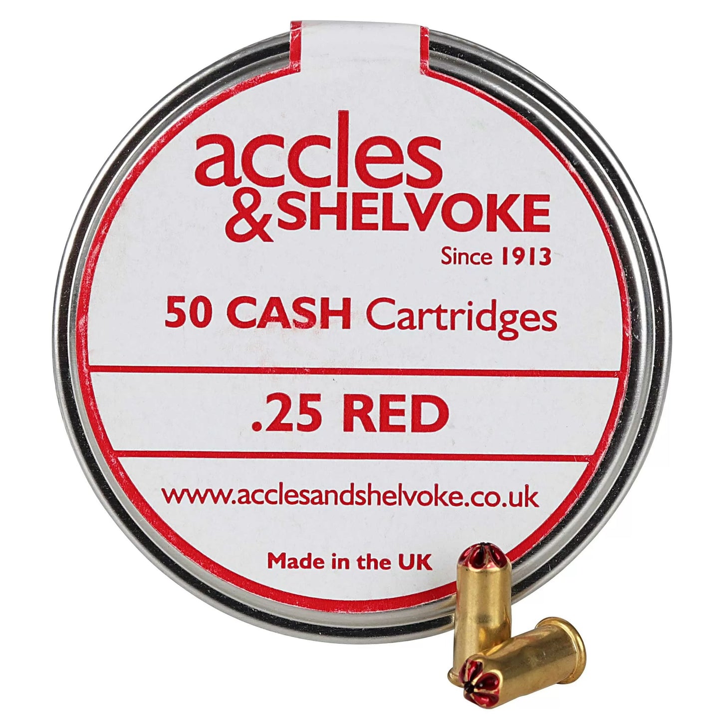 Accles & Shelvoke CASH® .25 Caliber Red 6 Grain Cartridges - 50/Tin