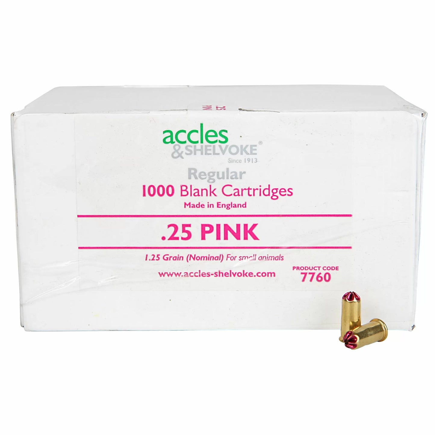 Accles & Shelvoke CASH® .25 Caliber Pink 1.25 Grain Cartridges - 1,000/Box