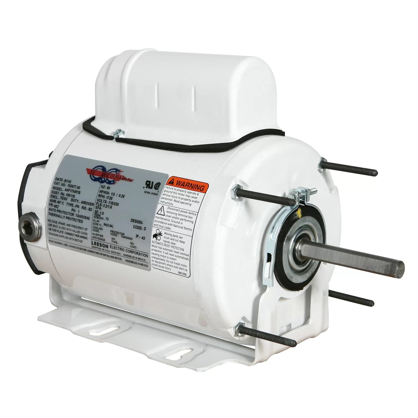 DURAMotor® 1/2 HP Single Speed Ventilation Fan Motor  Model 104022