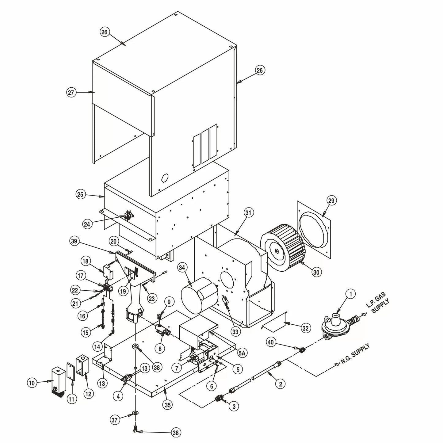 LB ® Classic™ Natural Gas  Pilot Light Ignition Heater  Complete Unit