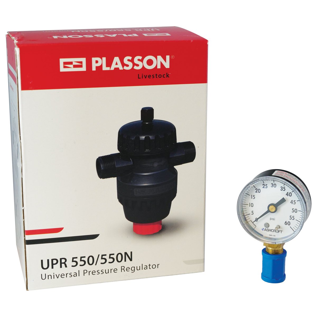 Plasson Universal Pressure Regulator UPR 550/550N with Coupling and Gauge