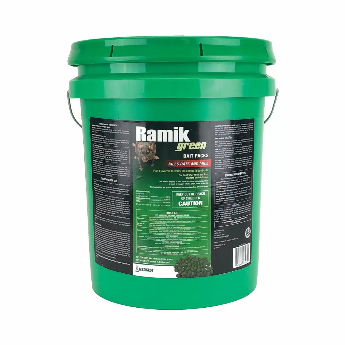 Ramik® Green Rodenticide Bait Packs - 15 lb Pail