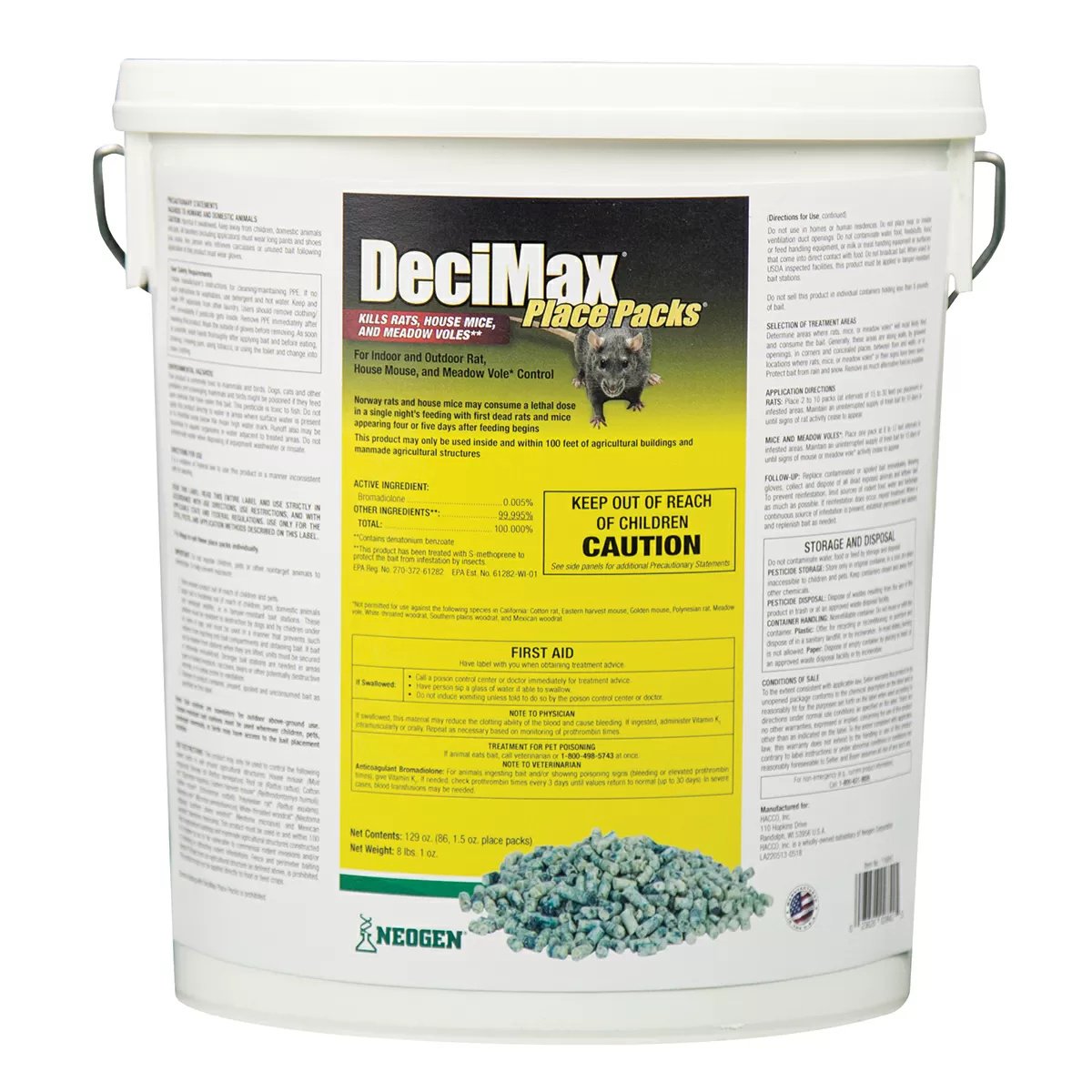 DeciMax® Rodenticide Place Packs - 8 lb Pail