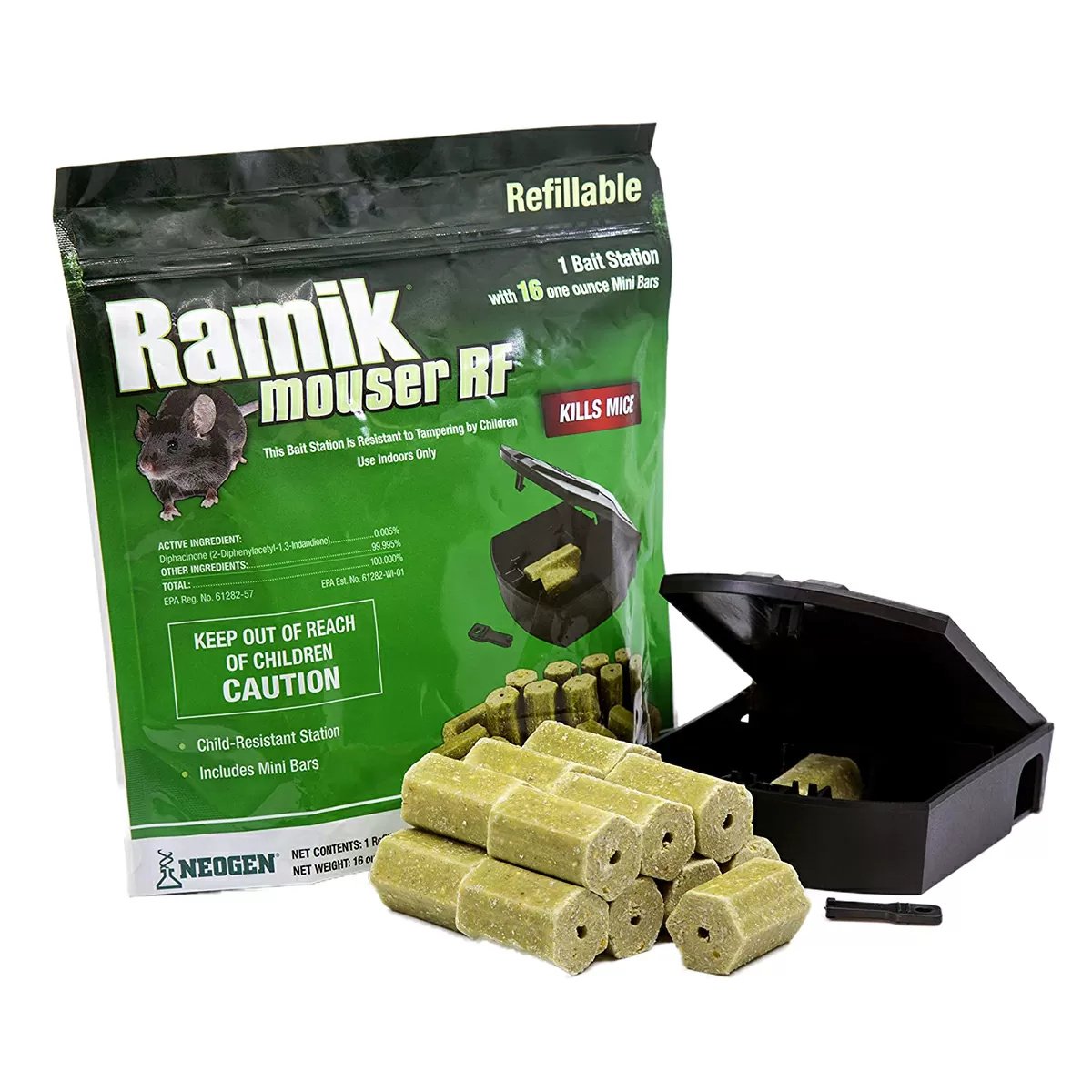 Ramik® Mouser Refillable Bait Station - 1 Station w/8 Mini Bait Bars