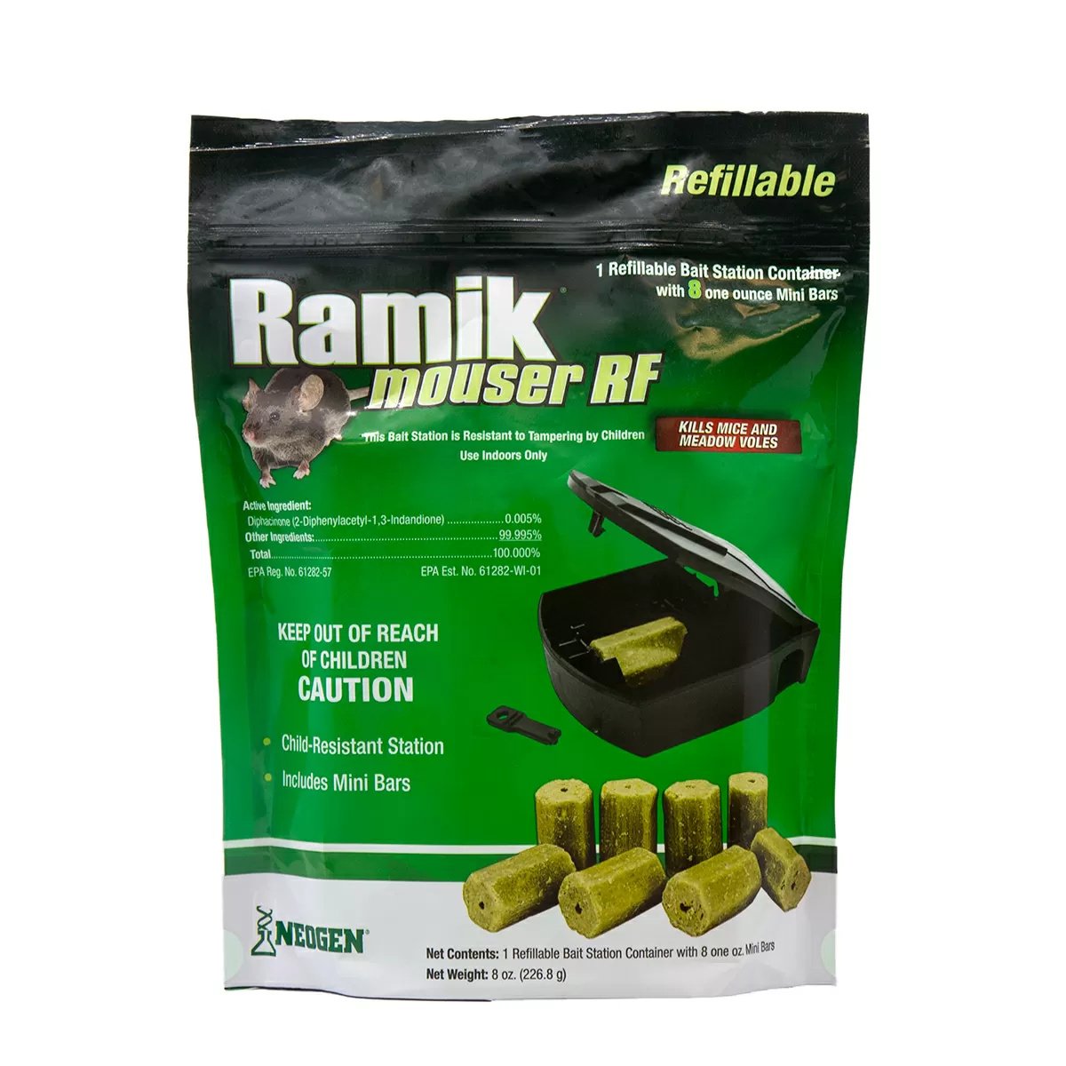 Ramik® Mouser Refillable Bait Station - 1 Station w/8 Mini Bait Bars