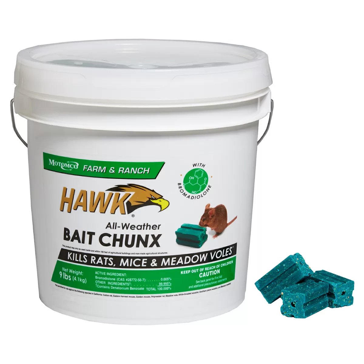 Motomco Hawk® AllWeather Rodent Bait Chunx® Buckets