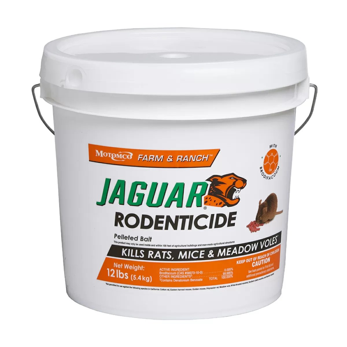 Motomco Jaguar® Rodenticide Pellet Bait Bucket - 12 lbs.