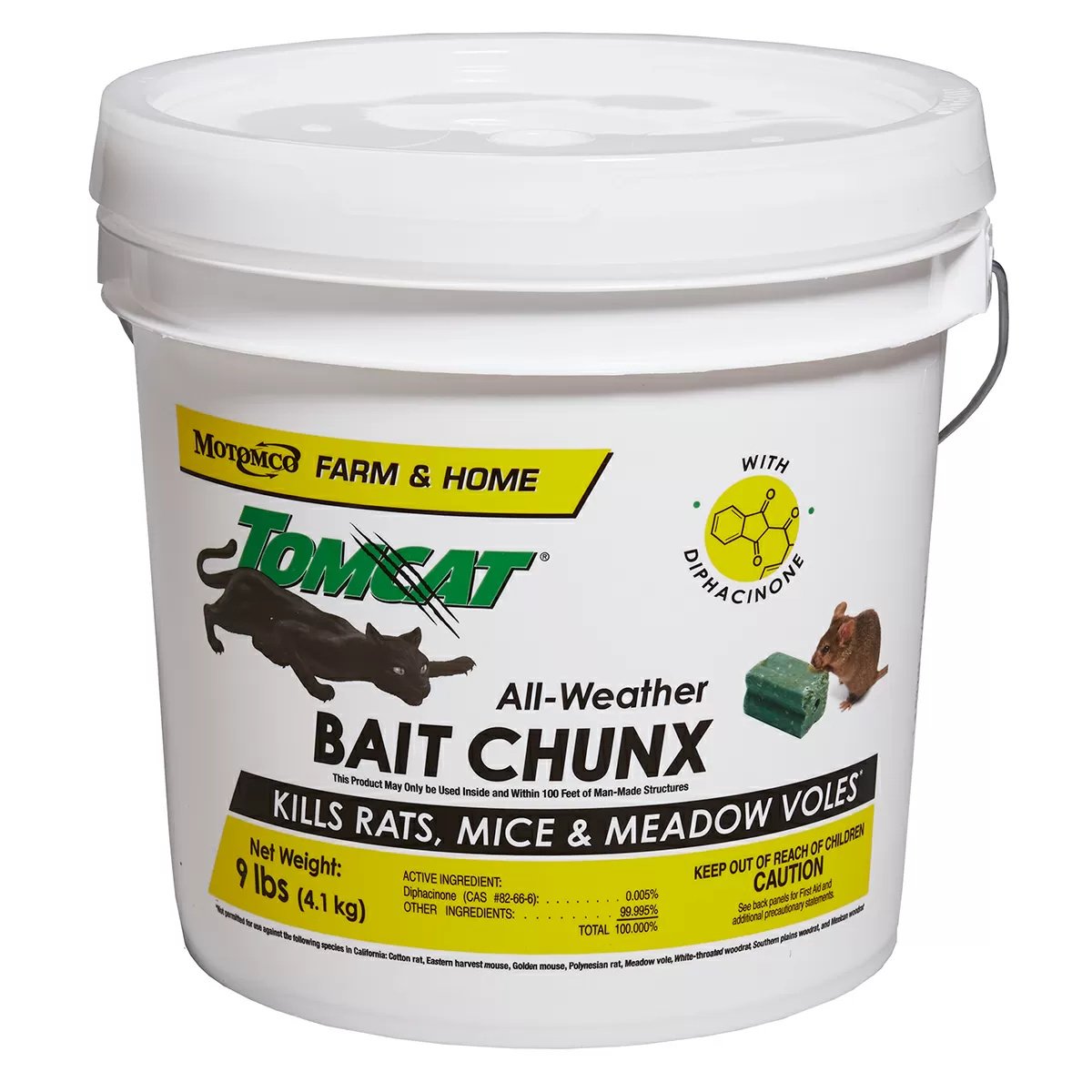 Motomco Tomcat® All-Weather Rat Bait Chunx® Bucket - 9 lbs.