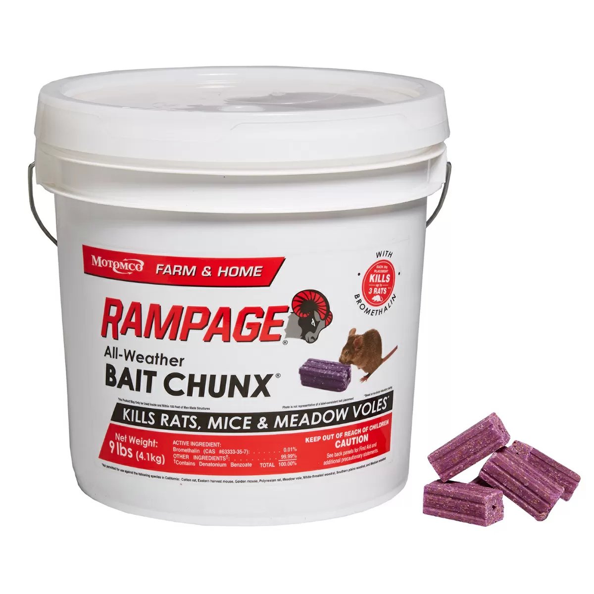 Motomco Rampage® AllWeather Rat Bait Chunx®