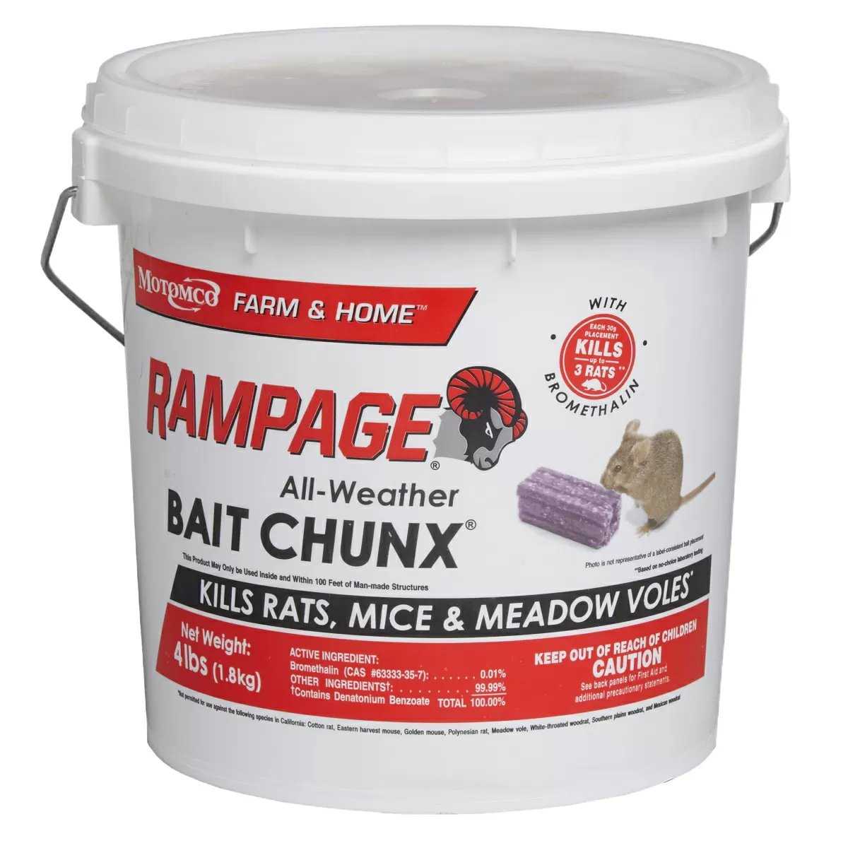 Motomco Rampage® AllWeather Rat Bait Chunx®