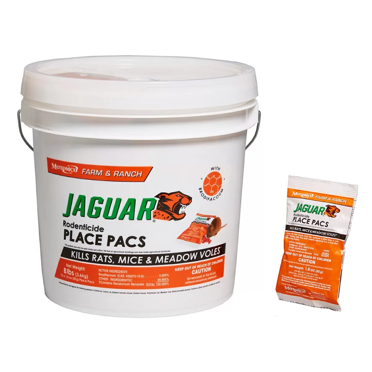 Motomco Jaguar® Rat Place Pacs Bait Bucket - 8 lbs.