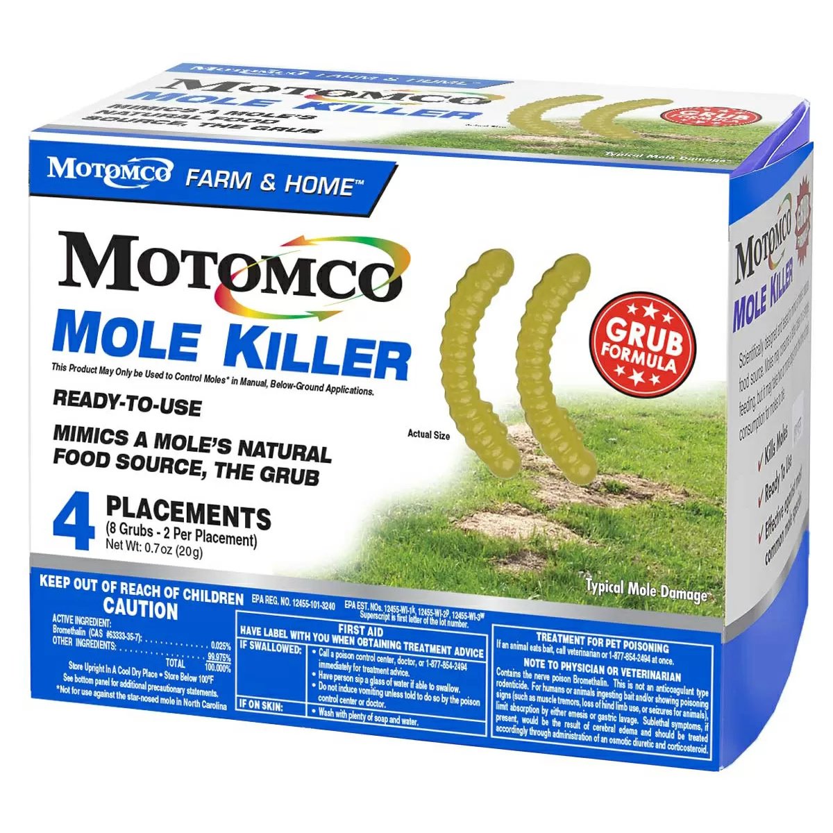 Motomco Mole Killer Grub Formula - 8 Pack