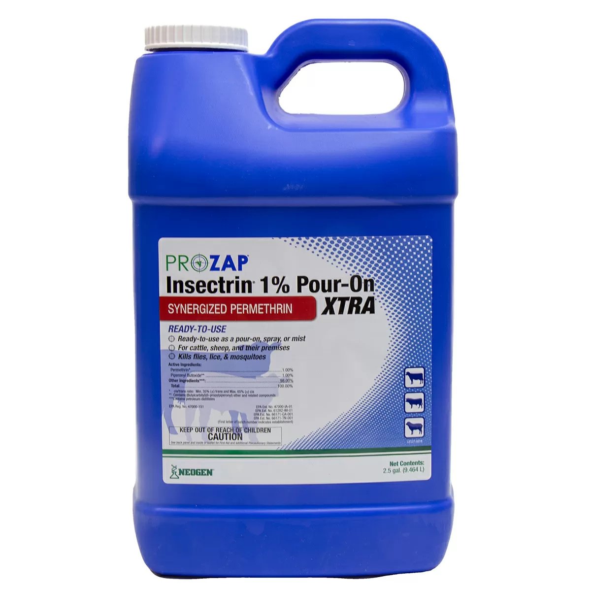 Prozap® Insectrin 1% Pour-On Xtra - 2.5 Gallon Jug