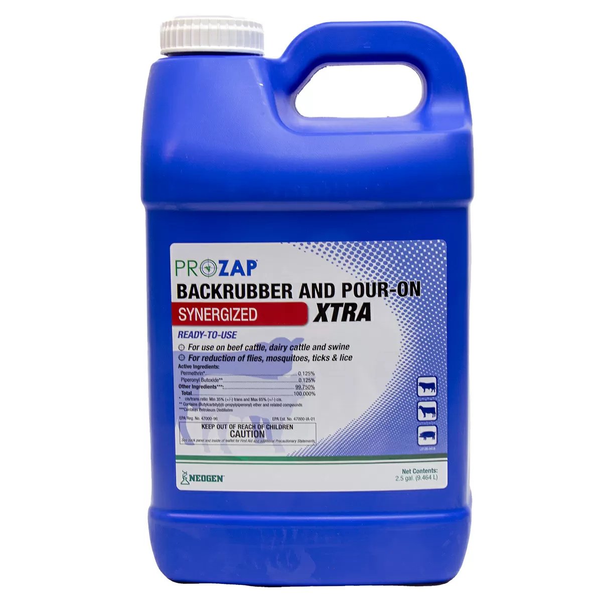 Prozap® Backrubber & Pour-On Xtra - 2.5 Gallon Jug