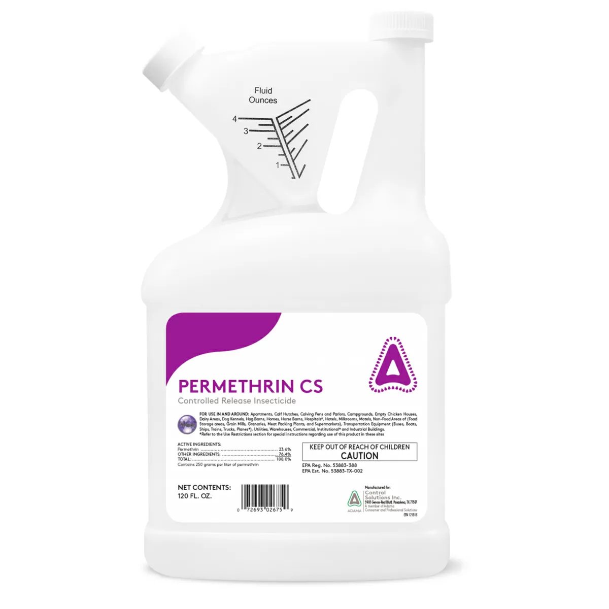 Permethrin CS Controlled Release Insecticide - 120 oz Bottle