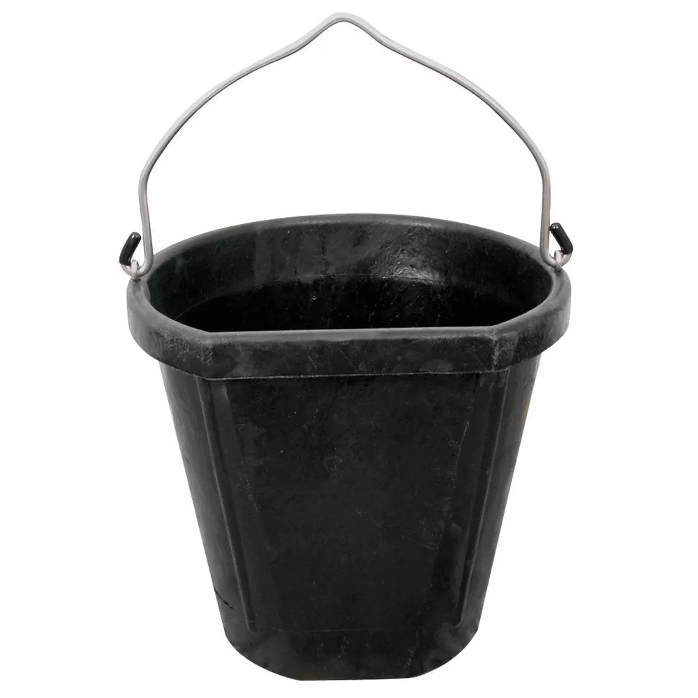 DuraFlex® Flat Back Rubber Bucket -  18 Quart