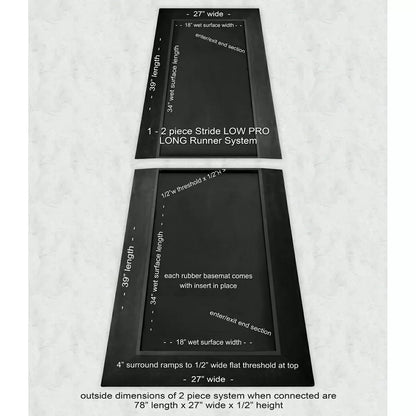 SaniStride® STRIDE Disinfectant Mat LONG Runner End Piece  Low Profile