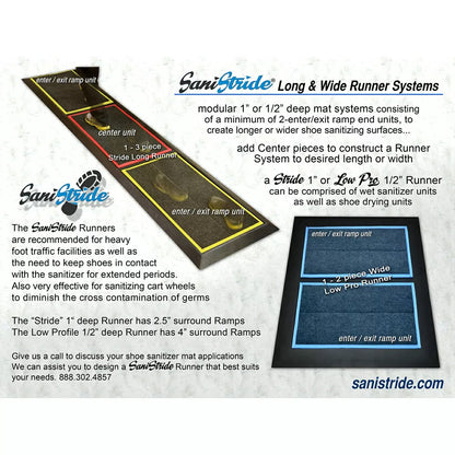 SaniStride® STRIDE Disinfectant Mat LONG Runner End Piece  Low Profile