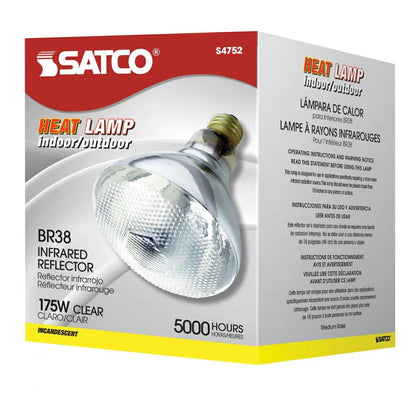 Heavy-Duty Hard Clear Glass Heat Bulb - 175 Watt