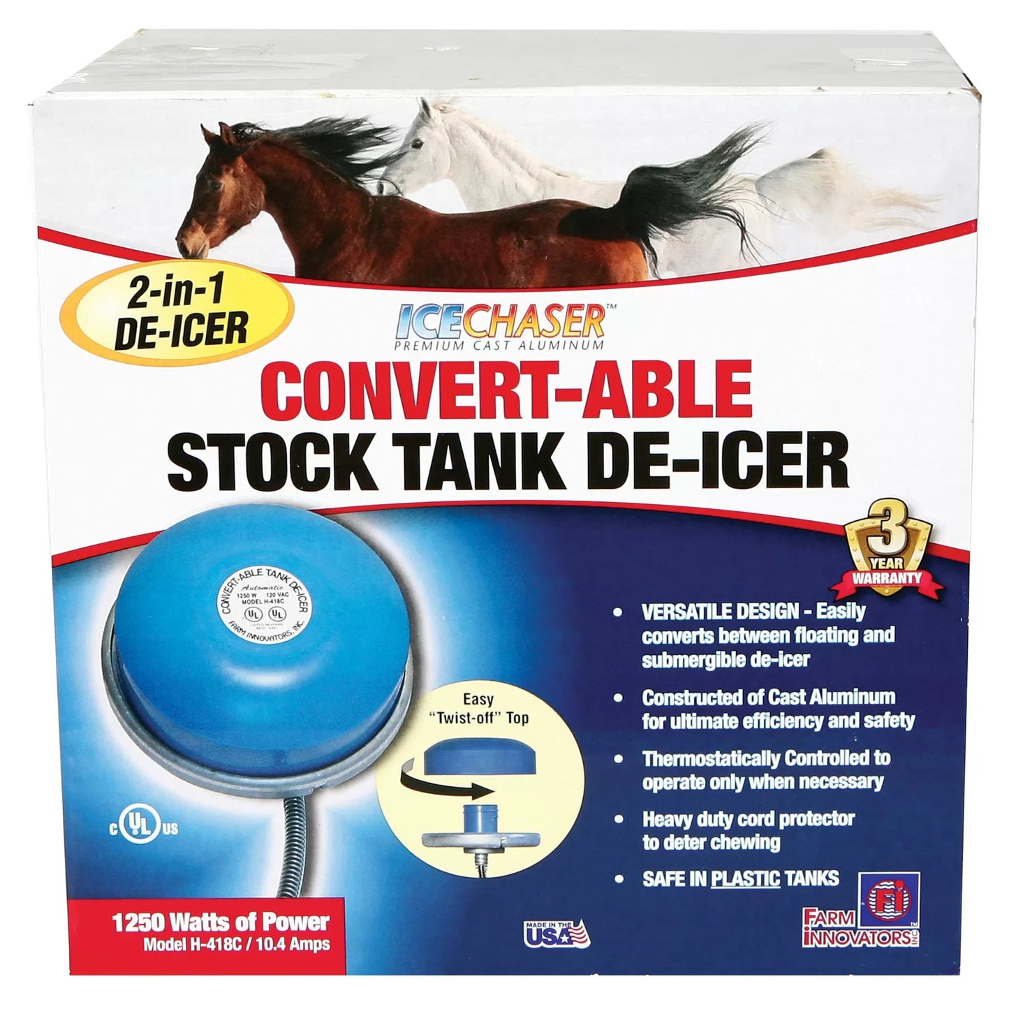 Convert-able Stock Tank De-Icer - 1250 Watt