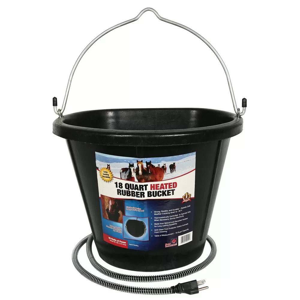 18 Quart Heated Flat Back Rubber Bucket