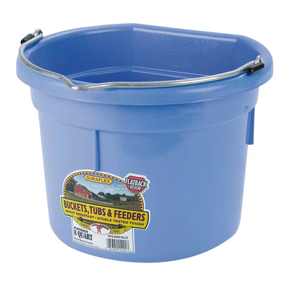 DuraFlex® Plastic Flat Back Bucket - 8 Quart