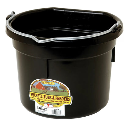 DuraFlex® Plastic Flat Back Bucket - 8 Quart