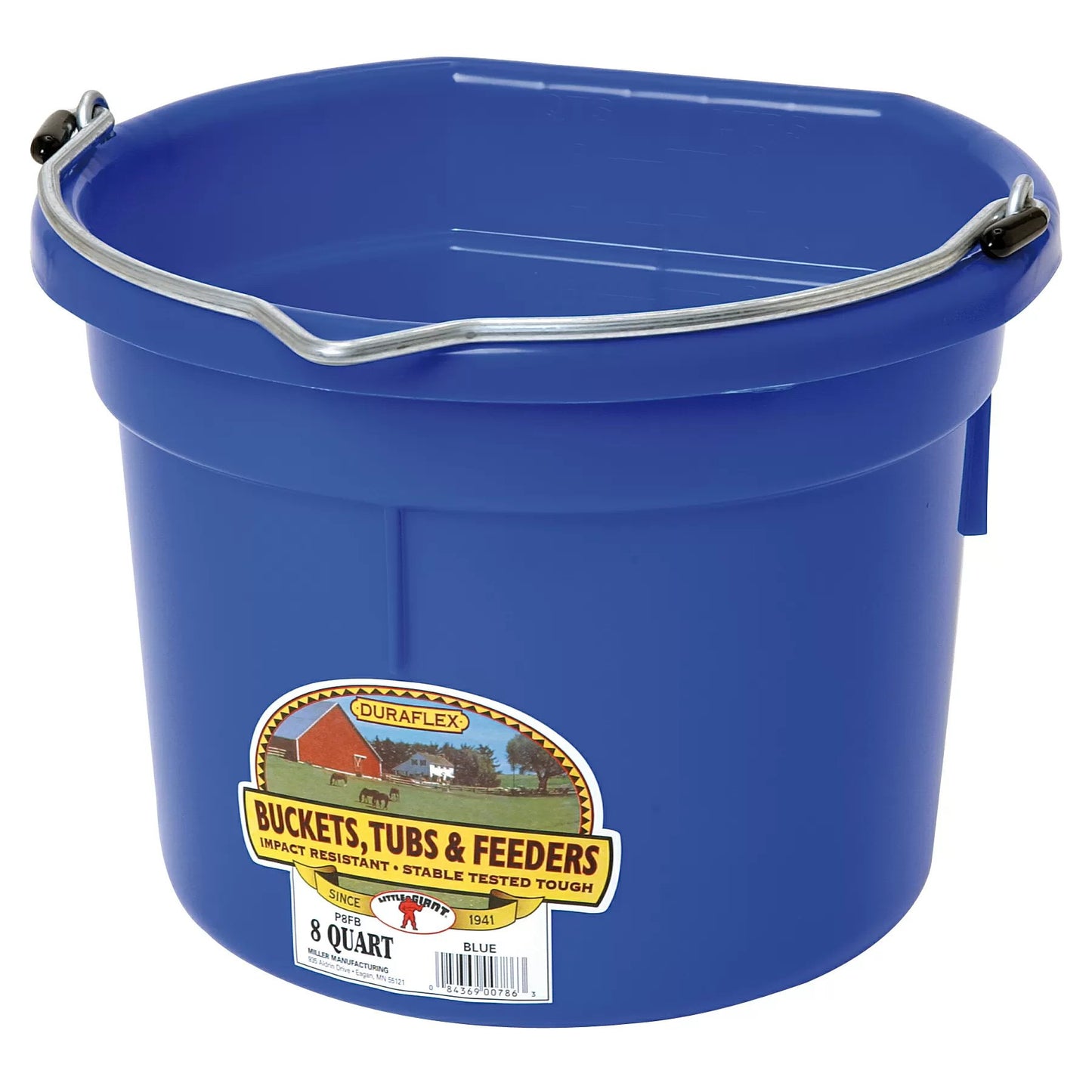 DuraFlex® Plastic Flat Back Bucket - 8 Quart